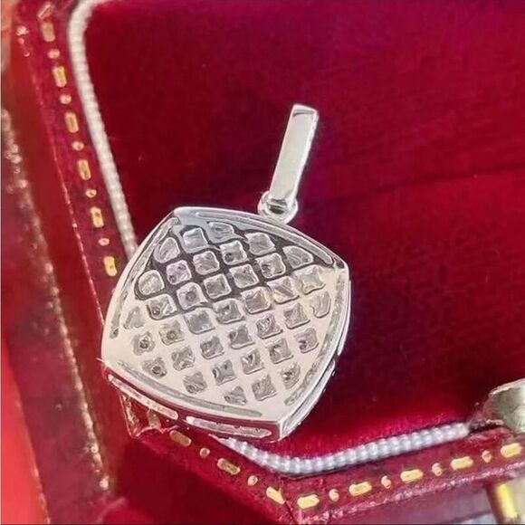 Diamond Cubic Zirconia Pendant Necklace 42+5 cm Length Necklace - Picture 2 of 4